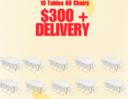 10 Tables 80 Chairs