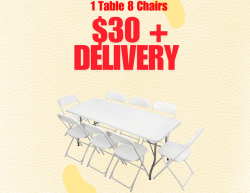 1 Table 8 Chairs Package