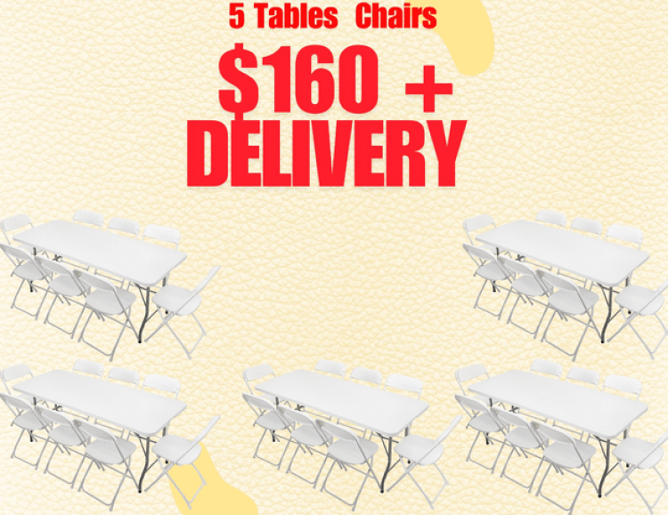 5 Tables 40 Chairs Package